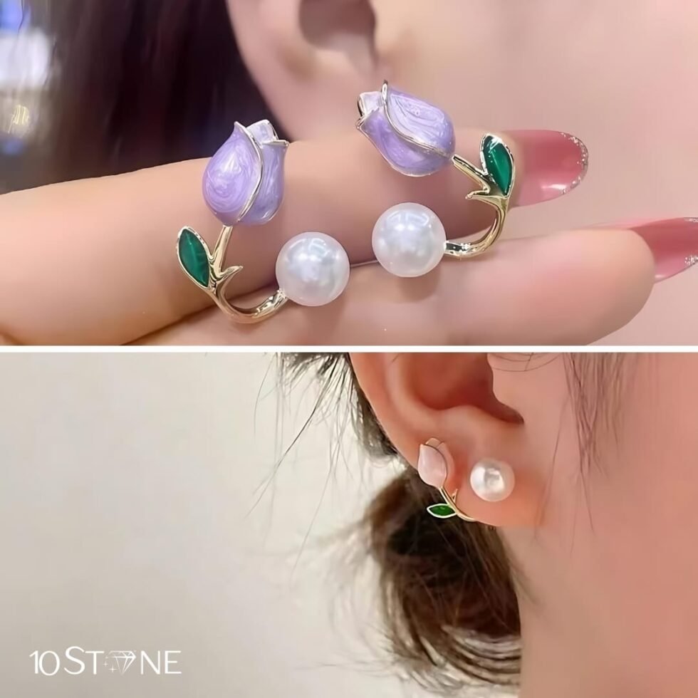 Flower Pearl Ear Studs